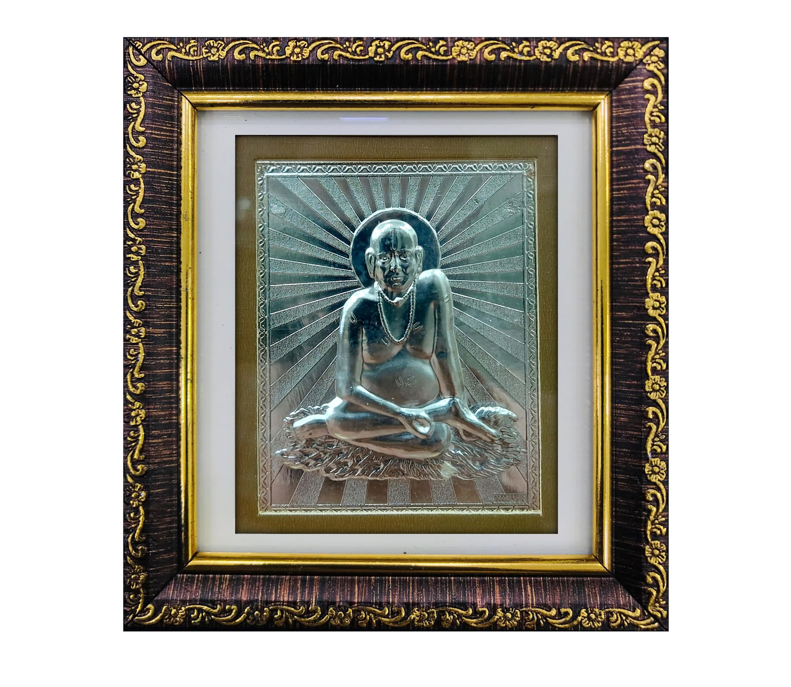 ARTSMINE 999 Pure Silver Swami Samarth Frame | Pooja Room & Gift